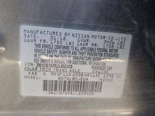3N1CN7AP8JL852428 Nissan VERSA S
