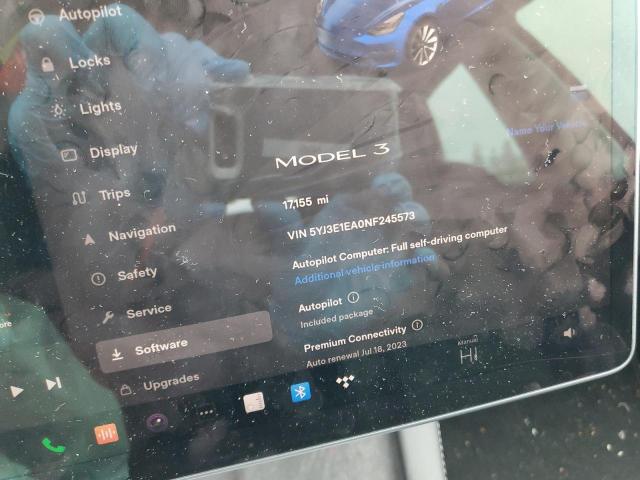 5YJ3E1EA0NF245573 Tesla MODEL 3