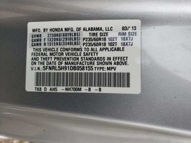 VIN 5FNRL5H91DB058155 2013 HONDA ODYSSEY no.14