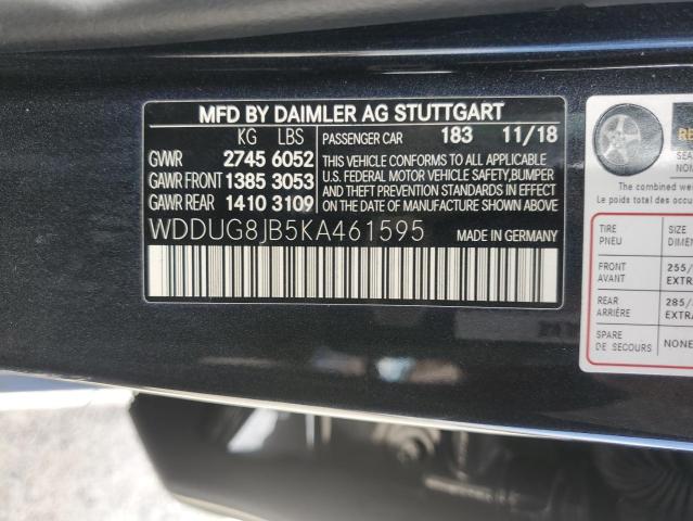 2019 MERCEDES-BENZ S 63 AMG 4 WDDUG8JB5KA461595