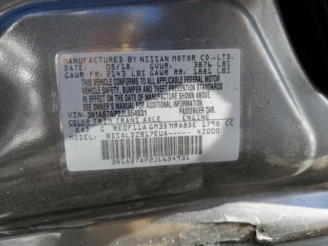 3N1AB7AP2JL654931 Nissan SENTRA S
