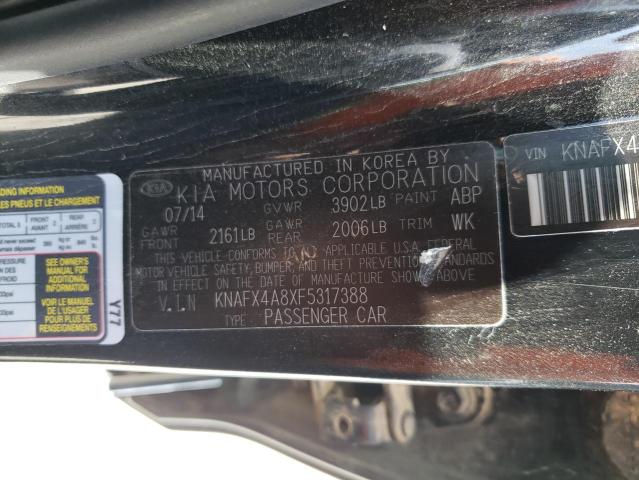 KNAFX4A8XF5317388 KIA FORTE EX