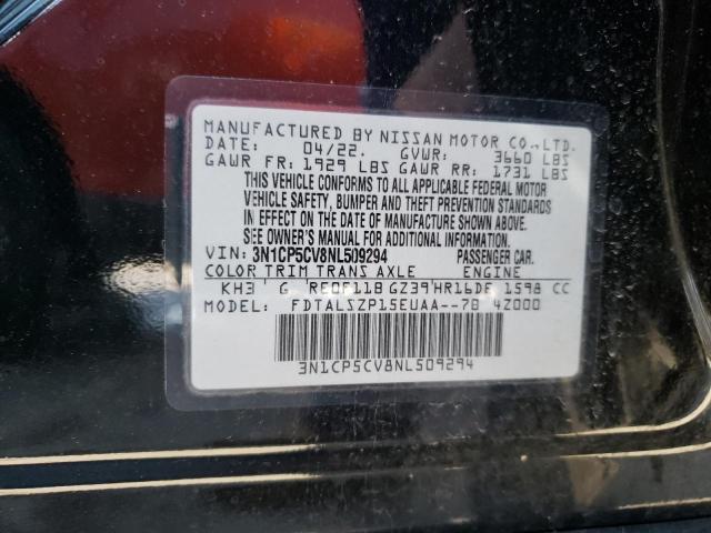 2022 NISSAN KICKS SV - 3N1CP5CV8NL509294