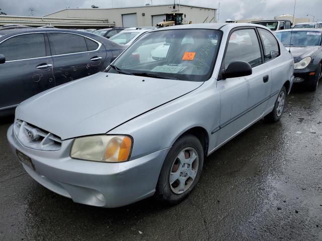 Hyundai Accent salvage cars for sale: 2002 Hyundai Accent L