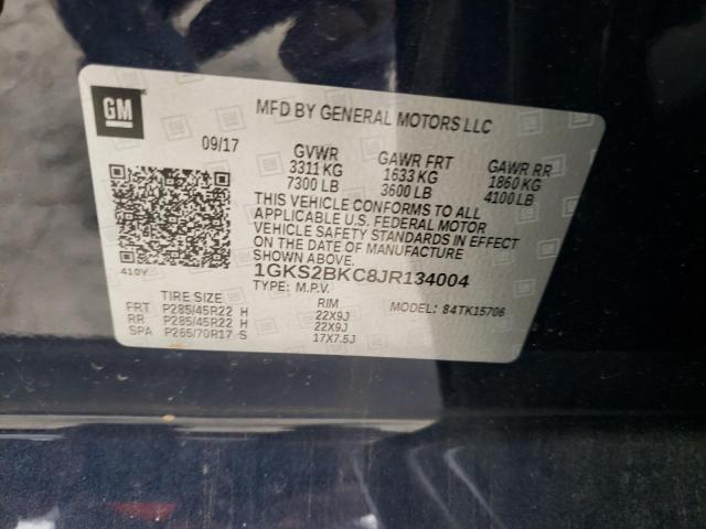 1GKS2BKC8JR134004 GMC YUKON SLT