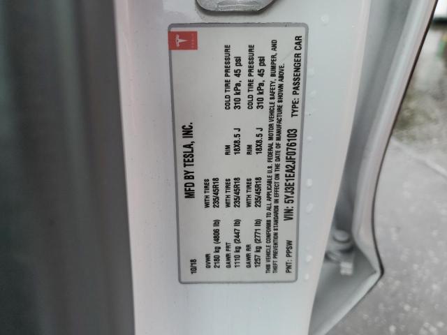 5YJ3E1EA2JF076103 Tesla MODEL 3