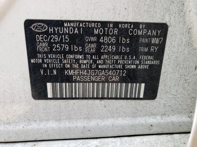 2016 HYUNDAI AZERA LIMI - KMHFH4JG7GA540712