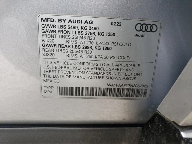 2022 AUDI Q5 PRESTIG - WA1FAAFY7N2067923
