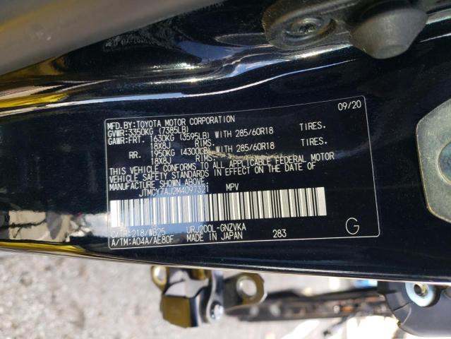 2021 TOYOTA LAND CRUIS - JTMCY7AJ2M4097321