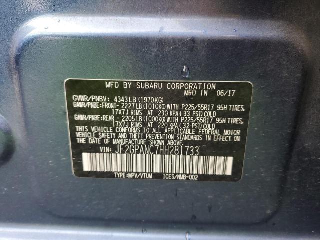 JF2GPANC7HH281733 Subaru Crosstrek Limited