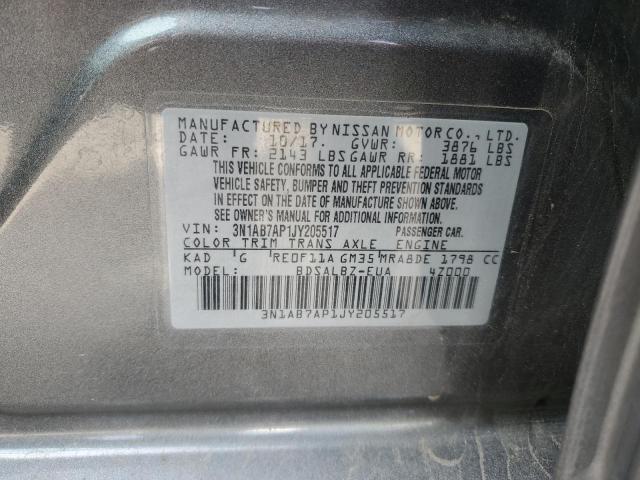 3N1AB7AP1JY205517 Nissan SENTRA S