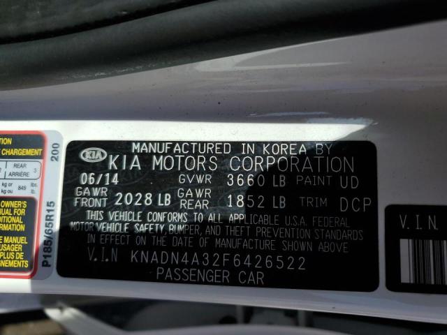 KNADN4A32F6426522 KIA RIO EX