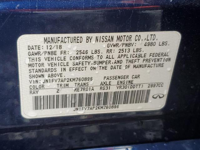 JN1FV7AP2KM760896 Infiniti Q50 Red Sport 400