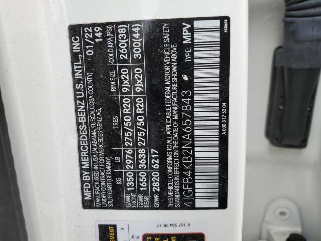 4JGFB4KB2NA657843 Mercedes-Benz Gle 350 4matic
