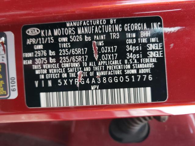 5XYPG4A38GG051776 KIA SORENTO LX