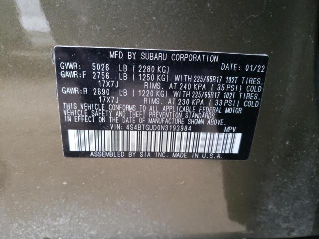 2022 SUBARU OUTBACK WI 4S4BTGUD0N3193984