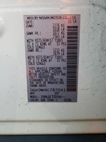 5N1AT2MK4FC787041 Nissan ROGUE S