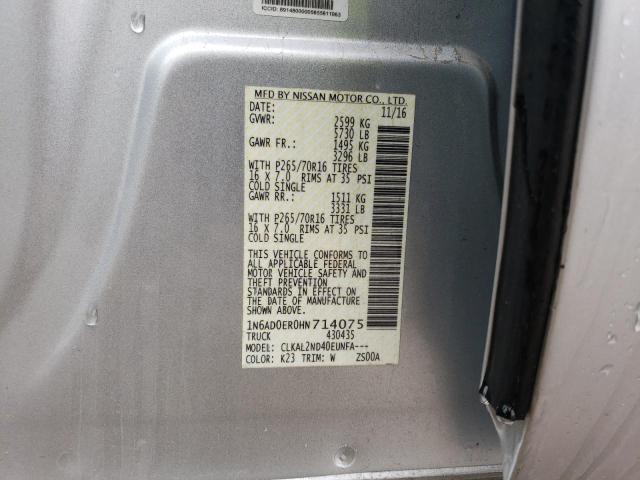 1N6AD0ER0HN714075 Nissan FRONTIER S