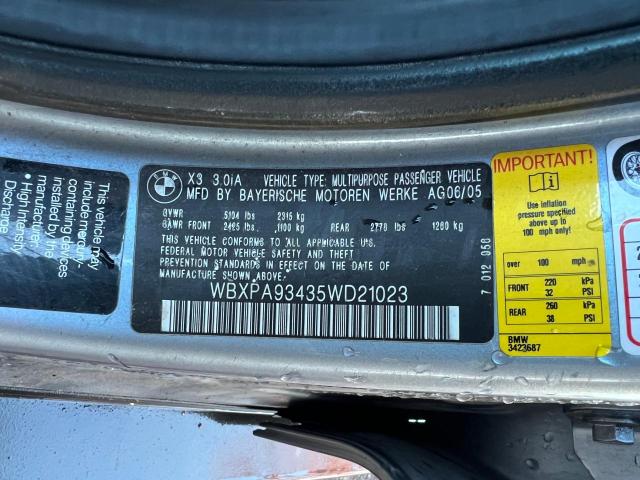WBXPA93435WD21023 BMW X3 3.0I