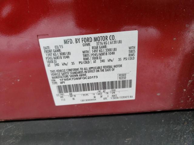 2015 FORD EXPLORER X - 1FM5K7D89FGC23173