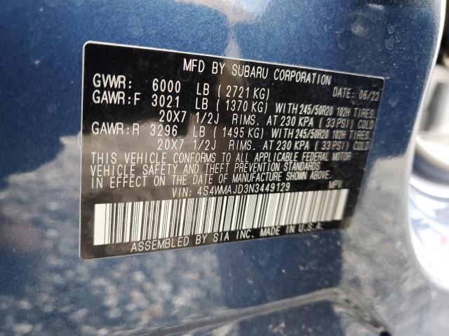 4S4WMAJD3N3449129 Subaru Ascent Onyx Edition
