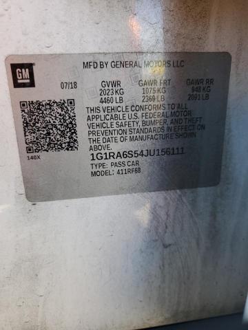 2018 CHEVROLET VOLT LT - 1G1RA6S54JU156111