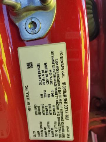 5YJ3E1EB7MF033518 Tesla MODEL 3