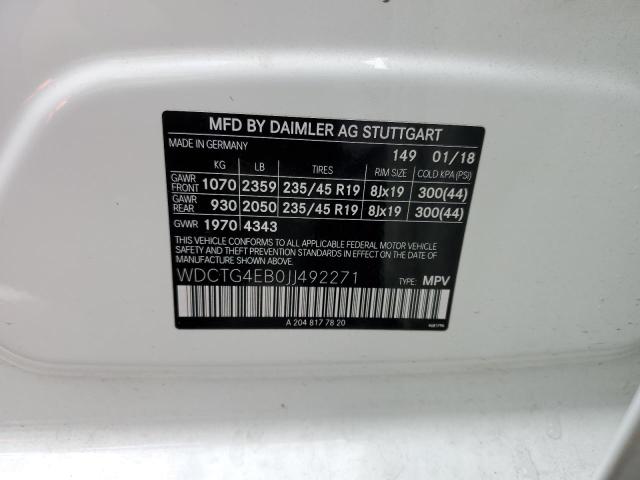 2018 MERCEDES-BENZ GLA 250 - WDCTG4EB0JJ492271