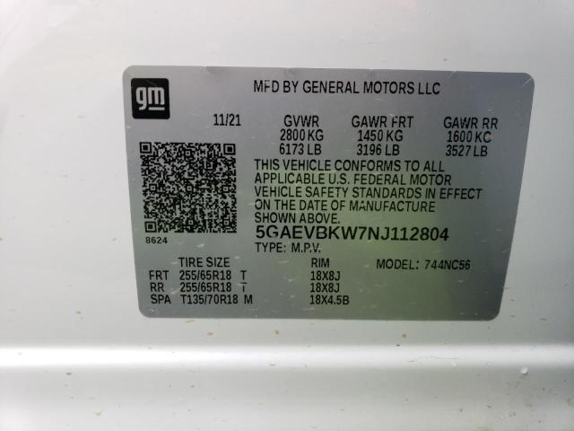 2022 BUICK ENCLAVE PR - 5GAEVBKW7NJ112804