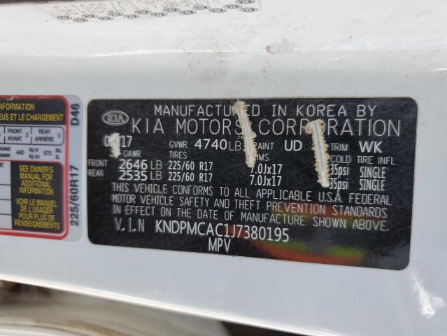 KNDPMCAC1J7380195 KIA Sportage Lx