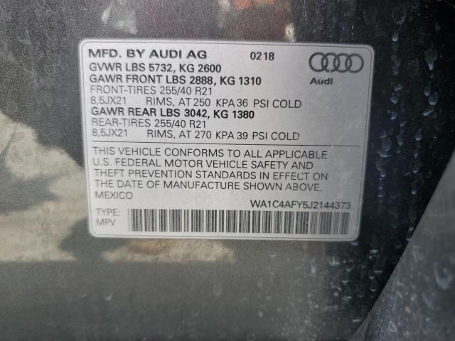 2018 AUDI SQ5 PRESTI WA1C4AFY5J2144373