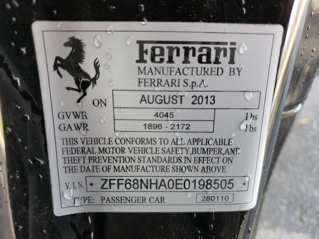 VIN ZFF68NHA0E0198505 2014 Ferrari 458 Italia no.12