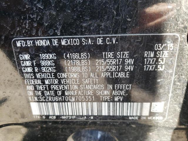 3CZRU6H70GM705351 Honda Hr-v Exl