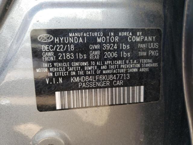 KMHD84LF6KU847713 Hyundai ELANTRA SEL