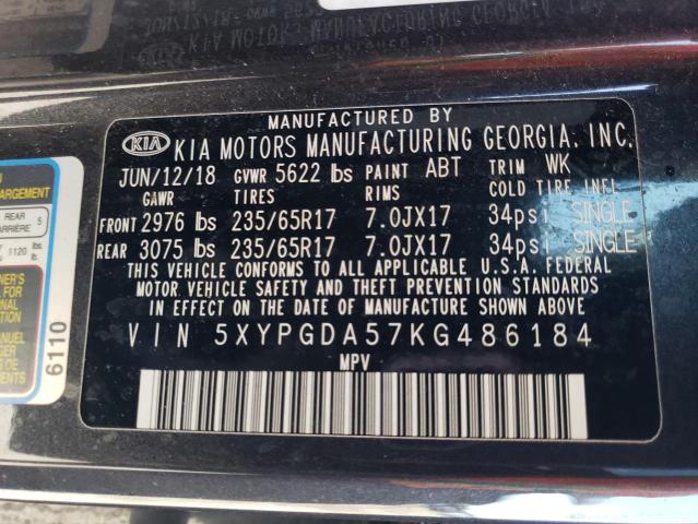 5XYPGDA57KG486184 KIA SORENTO LX