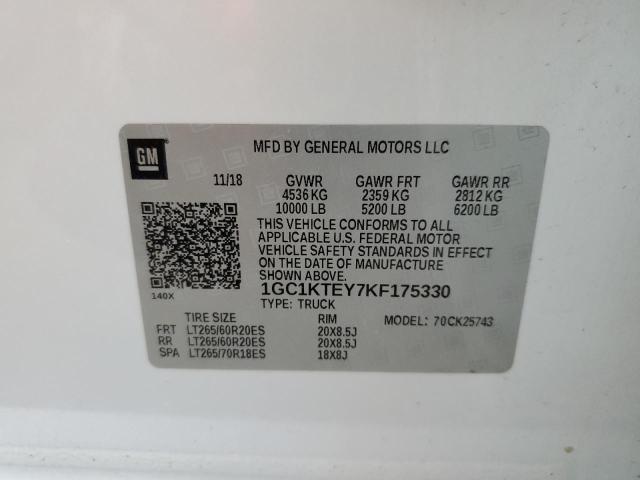 2019 CHEVROLET 2500 HD 1GC1KTEY7KF175330