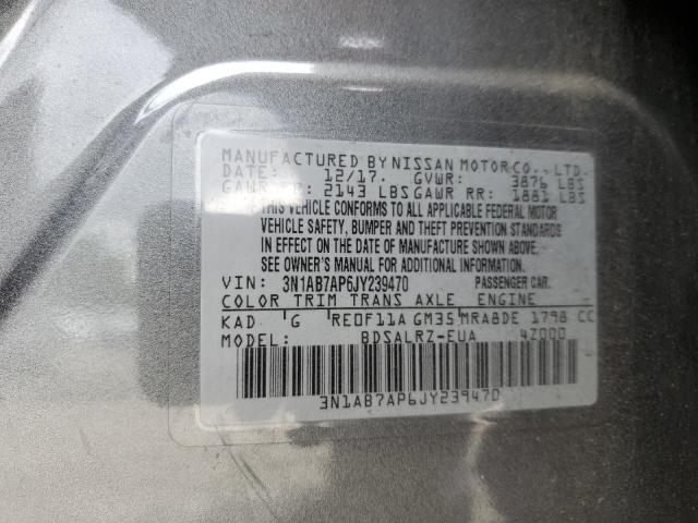3N1AB7AP6JY239470 Nissan SENTRA S