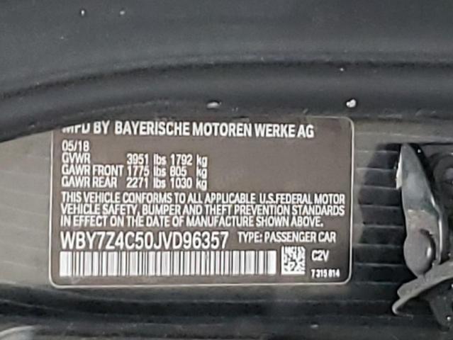 2018 BMW I3 REX - WBY7Z4C50JVD96357