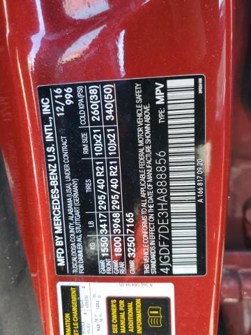 4JGDF7DE3HA888856 Mercedes-Benz Gls 550 4matic