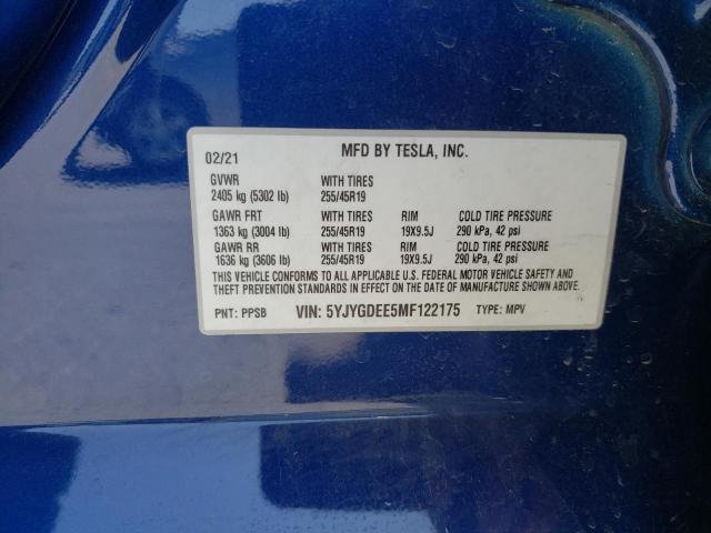 5YJYGDEE5MF122175 Tesla Model Y