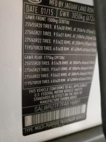SALWR2TF7FA516881 Land Rover Range Rover Sport Sc