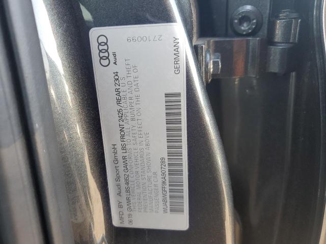 2019 AUDI RS3 WUABWGFF9KA907289