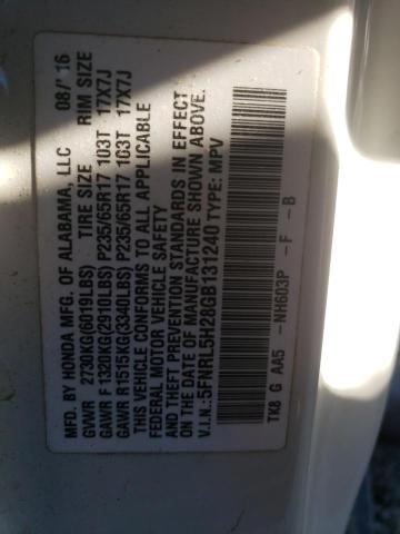 2016 HONDA ODYSSEY 5FNRL5H28GB131240