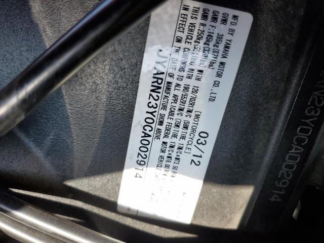 2012 YAMAHA YZFR1 C JYARN23Y0CA002914