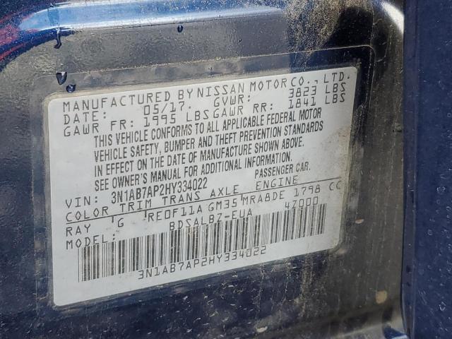3N1AB7AP2HY334022 Nissan SENTRA S