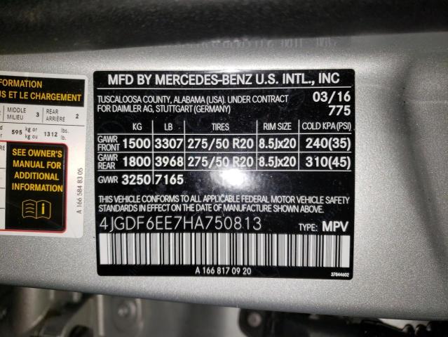 2017 MERCEDES-BENZ 450 - 4JGDF6EE7HA750813