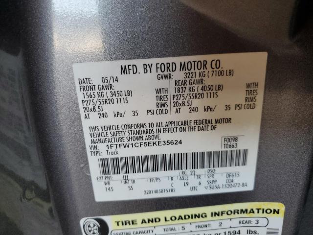 1FTFW1CF5EKE35624 Ford F150 Supercrew