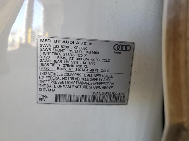 2015 AUDI Q7 PREMIUM - WA1LGAFE2FD014768
