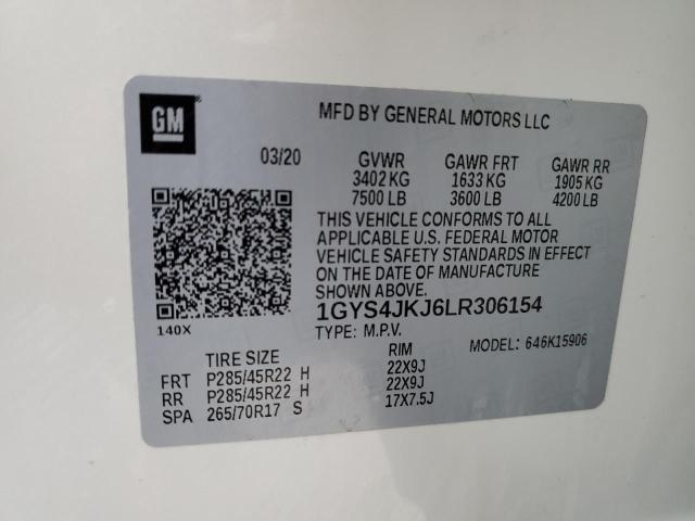 1GYS4JKJ6LR306154 Cadillac Escalade Esv Premium Luxury