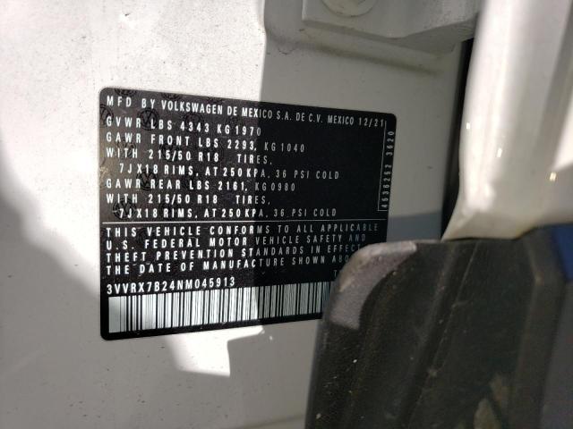 2022 VOLKSWAGEN TAOS SE - 3VVRX7B24NM045913